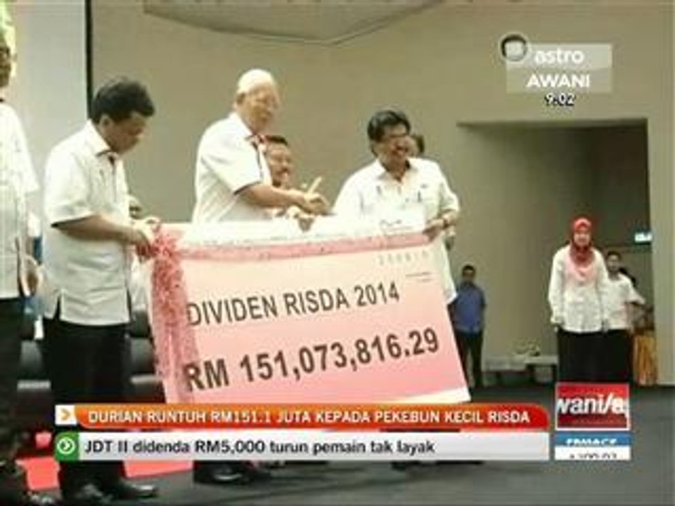 Durian runtuh RM151.1 juta kepada pekebun kecil Risda