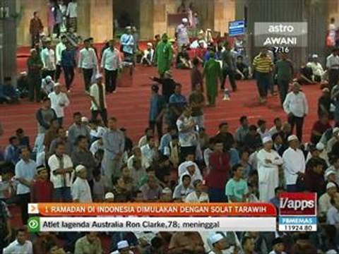 1 Ramadan di Indonesia dimulakan dengan solat Tarawih