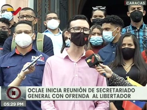 OCLAE inicia la agenda con ofrenda floral al Libertador Simón Bolívar