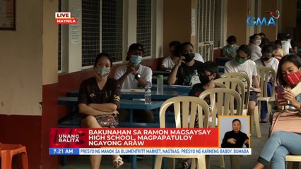 Bakunahan sa Ramon Magsaysay High School, magpapatuloy ngayong araw | UB