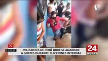 Ica: suspenden elecciones internas de Perú Libre tras pelea de militantes durante los comicios