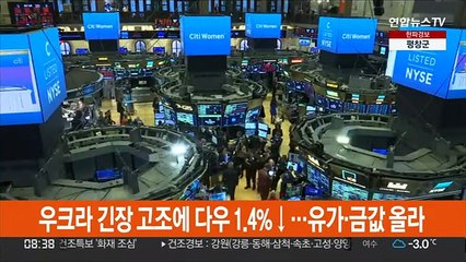 우크라 긴장 고조에 다우 1.4%↓…유가·금값 올라