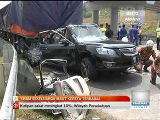 Enam sekeluarga maut kereta terbabas