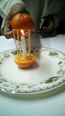 how to make esay homemade candle.using orange.