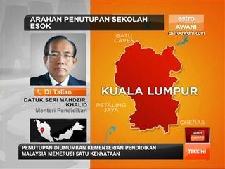 Jerebu: Arahan penutupan sekolah esok
