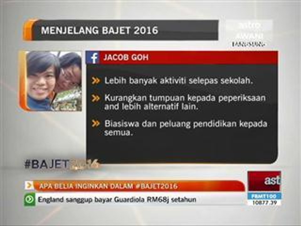 Apa belia inginkan dalam #Bajet2016