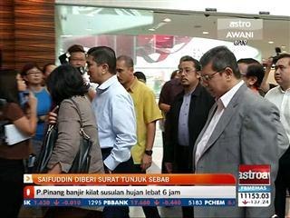 Saifuddin diberi surat tunjuk sebab