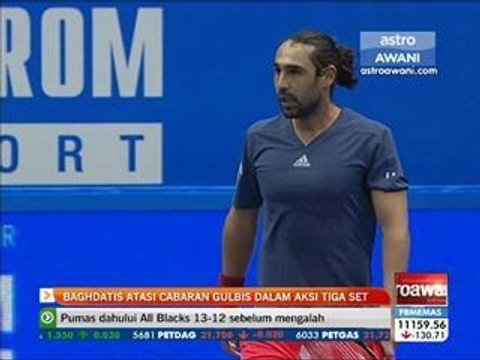 Marcos Baghdatis atasi cabaran Ernest Gulbis dalam aksi tiga set