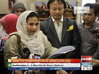 Najib Razak: permohonan batal saman Anina esok