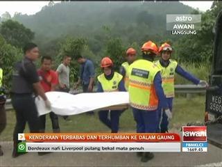 Kenderaan terbabas dan terhumban ke dalam gaung