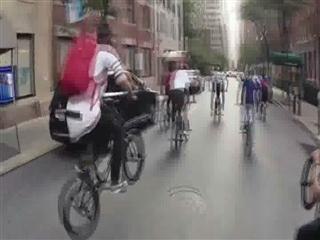 BMX rider films himself travelling through New York