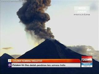Colima kembali meletus