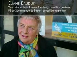 Eliane Bauduin soutient Claude Zemmour, cantonales Beziers 2