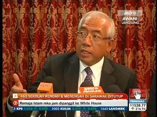 463 sekolah rendah & menengah di Sawarak ditutup