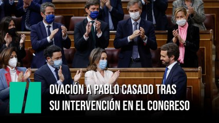 Ovación a Pablo Casado tras su intervención en el Congreso de los Diputados
