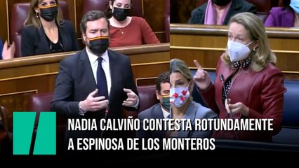 Nadia Calviño contesta rotundamente a una comparación de Espinosa de los Monteros