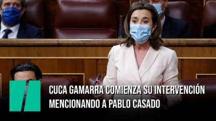Cuca Gamarra comienza su intervención mencionando a Pablo Casado