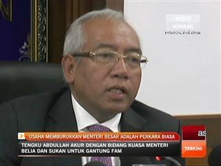 Usaha memburukkan Menteri Besar adalah perkara biasa