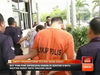 Empat didakwa edar 323,800 gram dadah