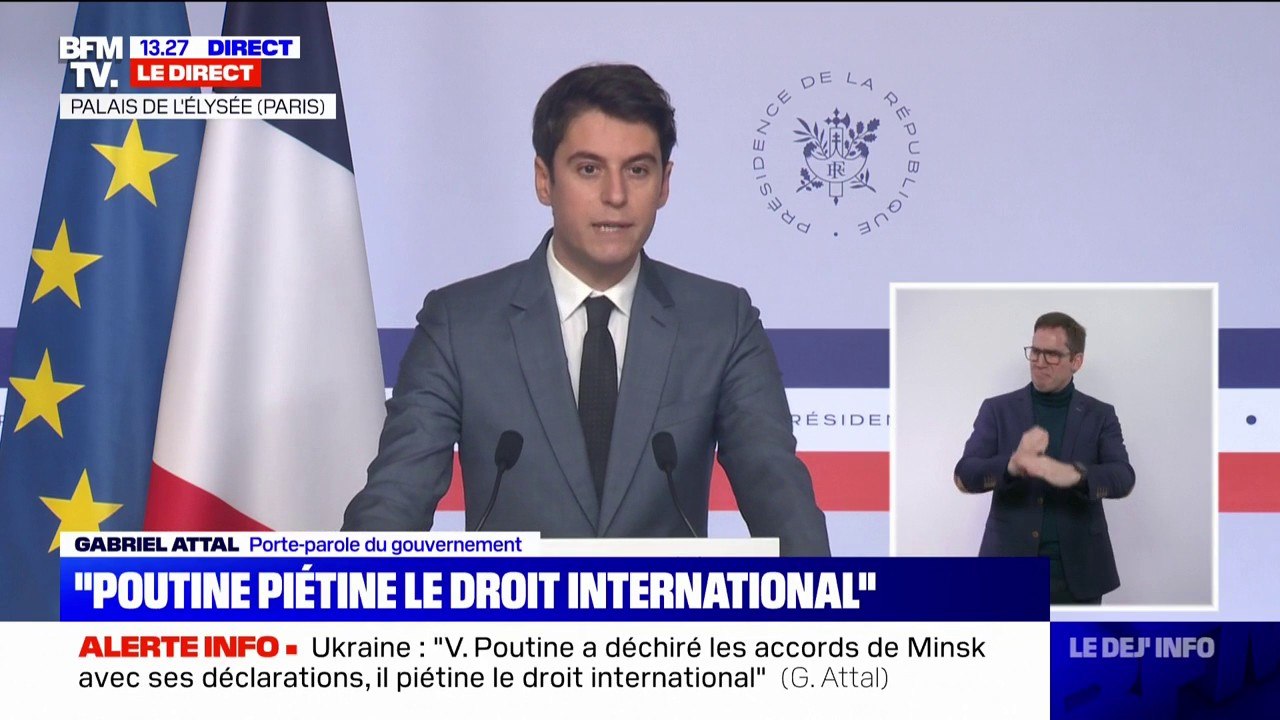 Gabriel Attal: "Nous ne reculerons devant aucune sanction pour dissuader la Russie" d'une offensive en Ukraine