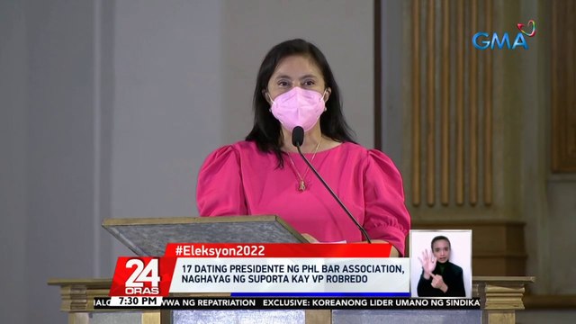 17 dating presidente ng Phl Bar Association, naghayag ng suporta kay VP Robredo | 24 Oras