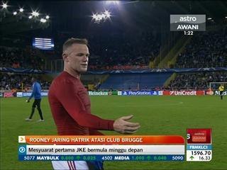 Liga Juara-Juara Eropah: Wayne Rooney jaring hatrik atasi Club Brugge