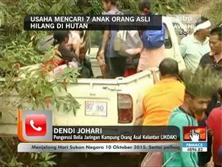 Usaha mencari tujuh anak orang asli hilang di hutan
