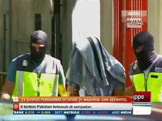 14 suspek pengganas ditahan di Maghribi dan Sepanyol