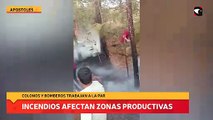 Colonos y bomberos trabajan a la par