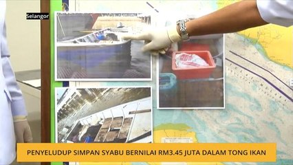 Penyeludup simpan syabu bernilai RM3.45 juta dalam tong ikan