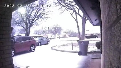 Thunder rumbles in the sky as sleet falls on Texas and Oklahoma