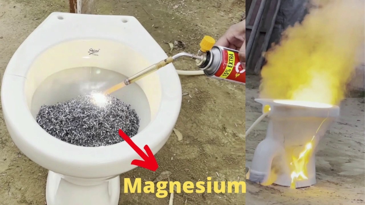 Burning Magnesium Metal in Toilet Commode | दुनिया की सबसे खतरनाक आग