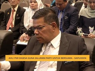 Ahli PKR digesa guna saluran parti untuk bersuara - Saifuddin