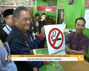 Sabah tangguh larangan merokok di kedai makan