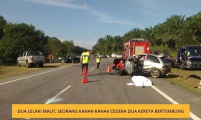 Dua lelaki maut, seorang kanak-kanak cedera dua kereta bertembung