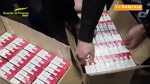 Napoli, sequestrate 2 tonnellate di sigarette, un arresto
