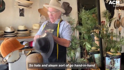 Molong Stores' Robbie Carroll working the hat steamer | February 24, 2022 | Central Western Daily