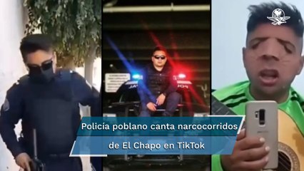 Exhiben a policía de Puebla haciendo TikTok en horario laboral y cantando narcocorridos