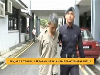 Penjara 8 tahun, 3 sebatan, kesalahan tetak sampai putus