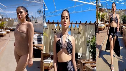 Urfi Javed ने Black Bra और थाई हाई स्लिट Skirt में किया रैंप वॉक, Video देख चकराए Fans | FilmiBeat