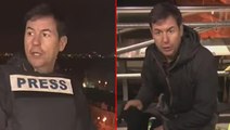 CNN muhabiri harekata canlı yayında yakalandı! Kiev'deki bomba seslerinden kaçışı kameralara yansıdı