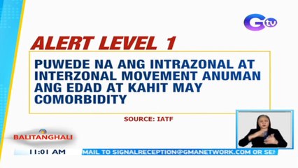 Pagbaba sa alert level 1 ng Metro Manila, pagpupulungan ng IATF ngayong araw | BT