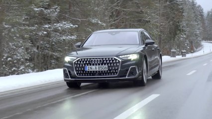 The new Audi A8 L 60 TFSI quattro in Manhattan Grey Driving Video