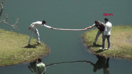 BİNGÖL'ÜN 'YÜZEN ADALARI'NA KAR YAĞDI