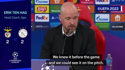 Download Video: Ten Hag urges Ajax to show 'more composure' against Benfica