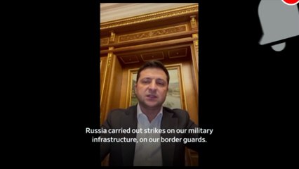 2.24.2022 Ukrainian president addresses public as Russia attacks