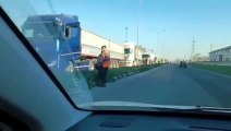 Los camioneros protestan en Italia