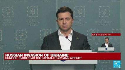 'We are fighting for the freedom of our country:' Ukraine's Zelensky calls on citizens to join war effort