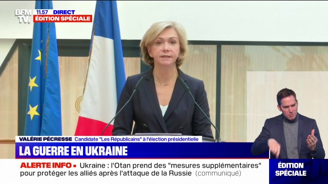 Valérie Pécresse condamne fermement l'invasion russe en Ukraine et demande des initiatives fortes