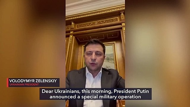 Ukrainian President addresses the nation as Russia invades